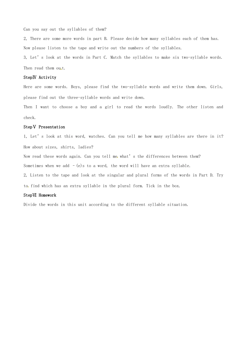 江苏省东台市唐洋镇中学七年级英语上册《Unit 8 Fashion Study skills》教案 （新版）牛津版_第2页