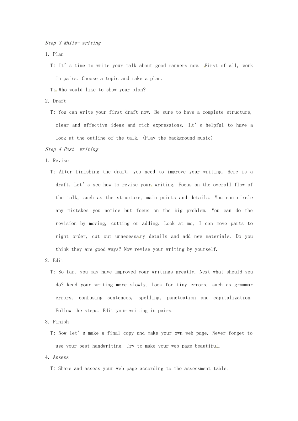 校八年级英语下册 Unit 5 Good manners Task教案 （新版）牛津版-（新版）牛津版初中八年级下册英语教案_第3页