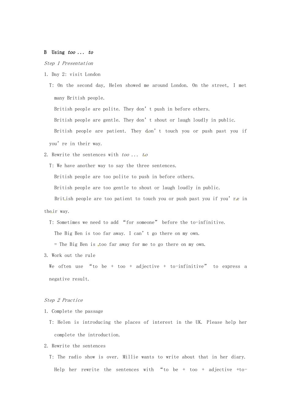 校八年级英语下册 Unit 5 Good manners Grammar教案 （新版）牛津版-（新版）牛津版初中八年级下册英语教案_第3页