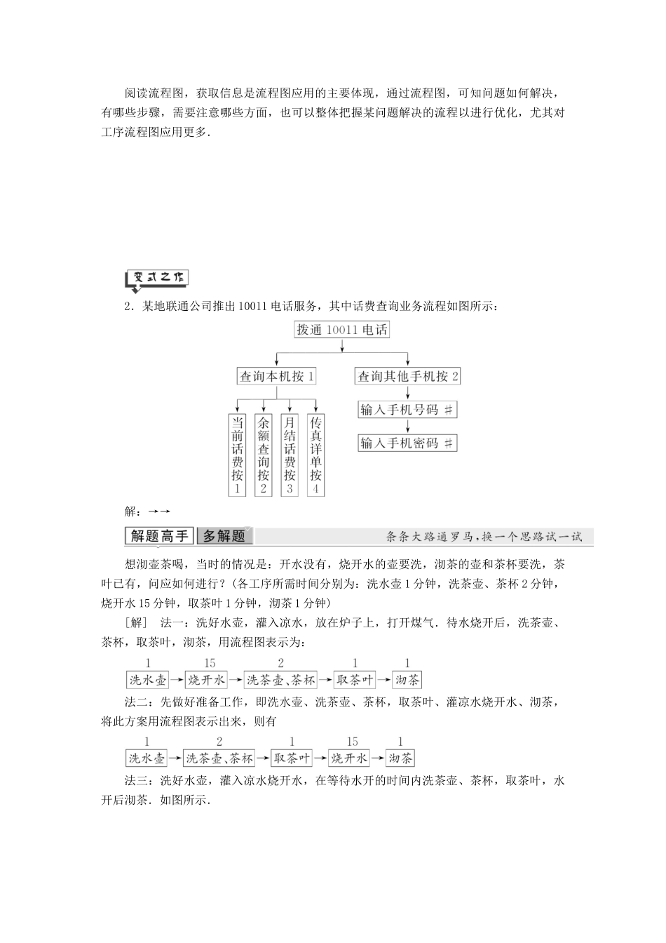 高中数学 第6章 框图 6.2 工序流程图讲义（含解析）湘教版选修1-2-湘教版高二选修1-2数学教案_第3页