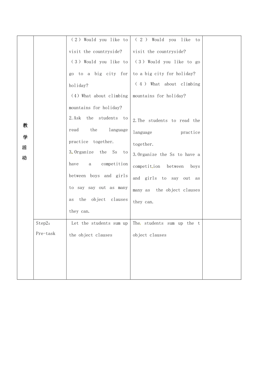 春八年级英语下册 Module 8 Unit 3 Language in use教案 （新版）外研版-（新版）外研版初中八年级下册英语教案_第2页