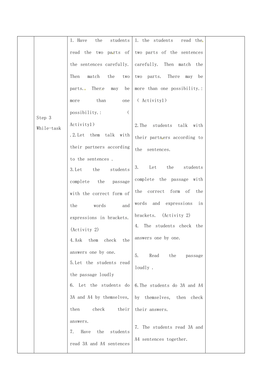 春八年级英语下册 Module 8 Unit 3 Language in use教案 （新版）外研版-（新版）外研版初中八年级下册英语教案_第3页