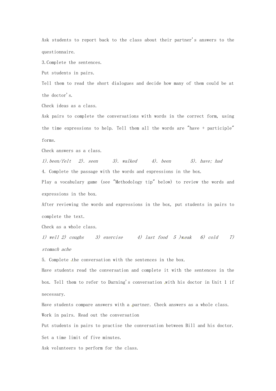 春八年级英语下册 Module 4 Seeing the doctor Unit 3 Language in use教案 （新版）外研版-（新版）外研版初中八年级下册英语教案_第3页