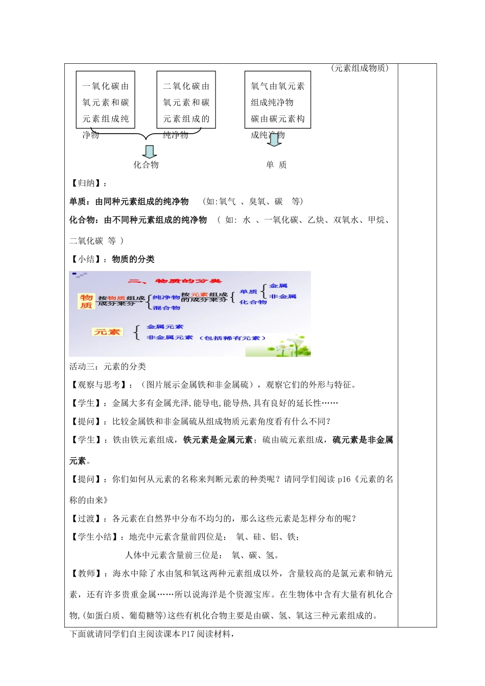春八年级科学下册 2.4《组成物质的元素》教案 浙教版-浙教版初中八年级下册自然科学教案_第2页