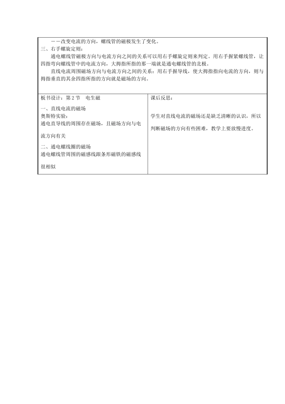 春八年级科学下册 1.2《电生磁》教案 浙教版-浙教版初中八年级下册自然科学教案_第2页