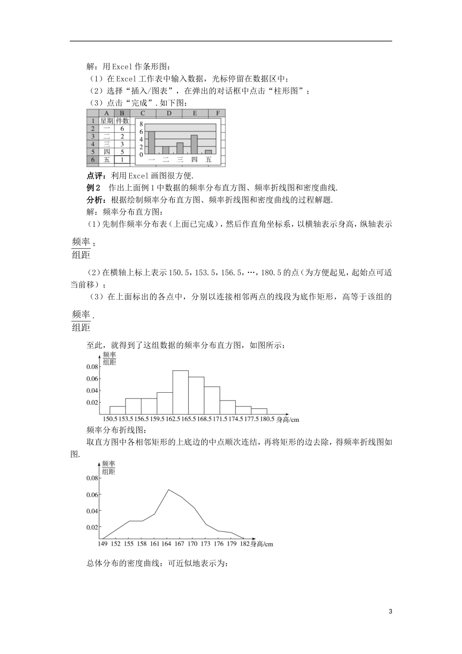 高中数学 第2章 统计 2.2 总体分布的估计 2.2.2 频率分布直方图与折线图教案 苏教版必修3-苏教版高一必修3数学教案_第3页