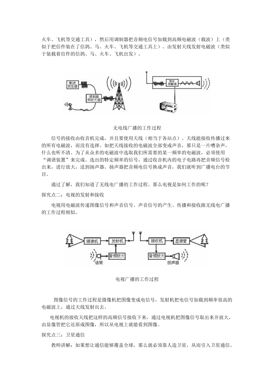春九年级物理下册 19.2 广播电视与通信教案 （新版）粤教沪版-（新版）粤教沪版初中九年级下册物理教案_第2页