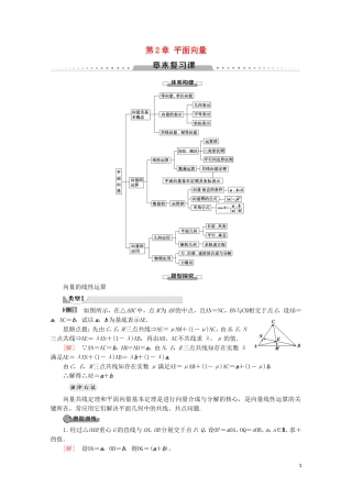 高中数学 第2章 平面向量章末复习课讲义 苏教版必修4-苏教版高一必修4数学教案