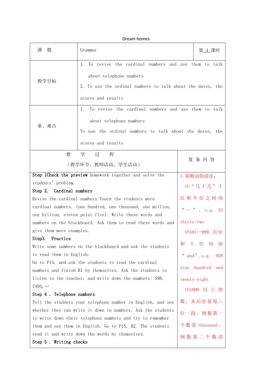 春七年级英语下册 Unit 1 Dream homes Grammar教案 （新版）牛津版-（新版）牛津版初中七年级下册英语教案_第1页