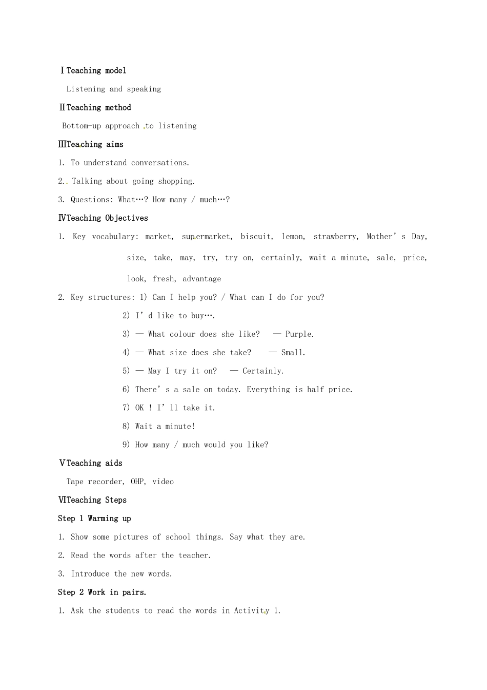 春七年级英语下册 Module 5 Unit 1 What can I do for you教案 （新版）外研版-（新版）外研版初中七年级下册英语教案_第2页