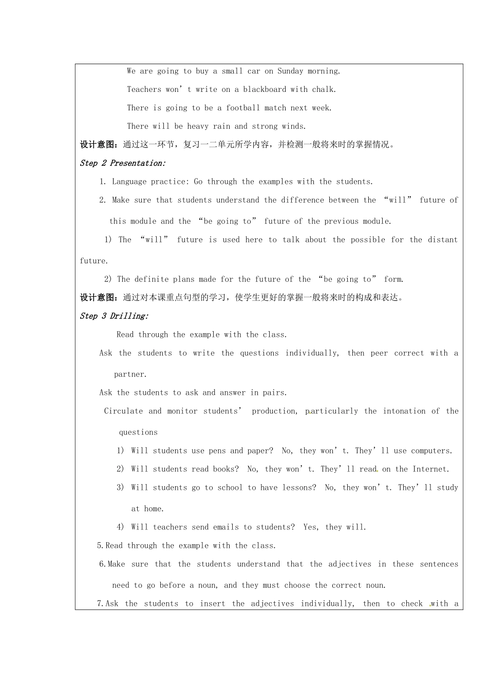 春七年级英语下册 Module 4 Unit 3 Language in use教案 （新版）外研版-（新版）外研版初中七年级下册英语教案_第2页