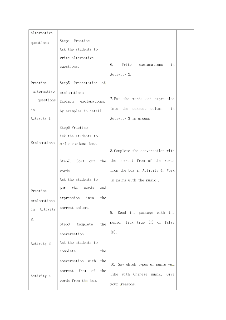 春七年级英语下册 Module 12 Unit 3 Language in use教案 （新版）外研版-（新版）外研版初中七年级下册英语教案_第3页