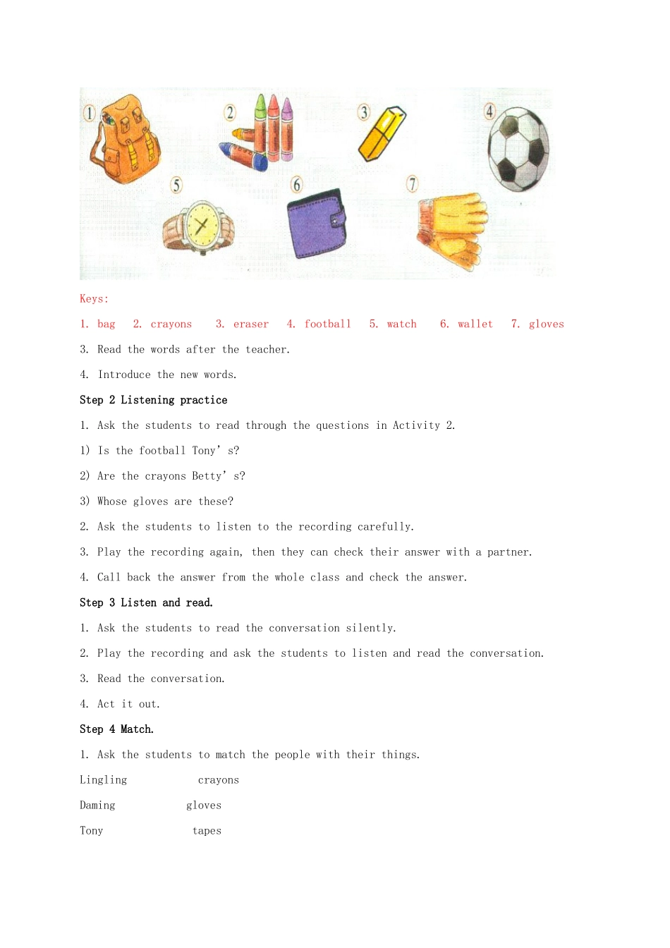 春七年级英语下册 Module 1 Unit 1 Whose bag is this教案 （新版）外研版-（新版）外研版初中七年级下册英语教案_第3页