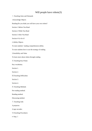 新课标人教版八年级英语下册Will people have robots(3)