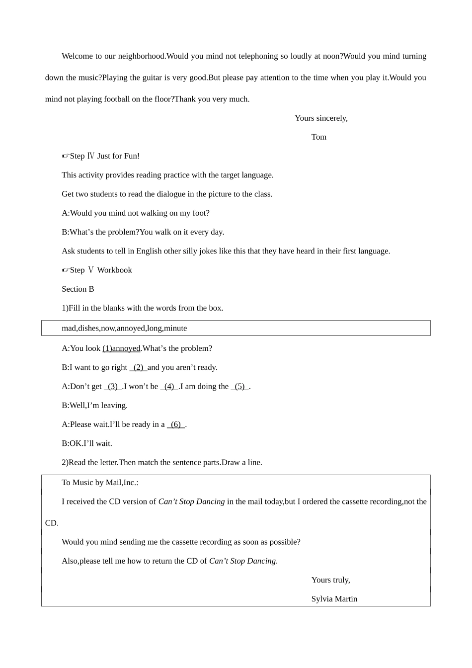 新课标人教版八年级英语下册Would you mind turning down the music(1)_第3页
