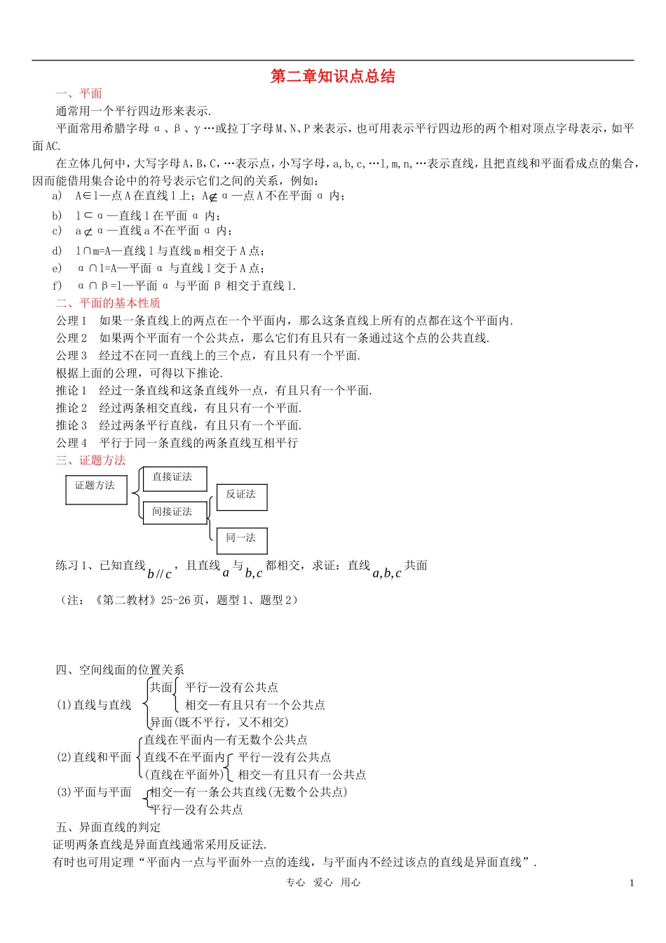高中数学 立体几何知识点总结教案(学生版) 新人教A版必修2_第1页