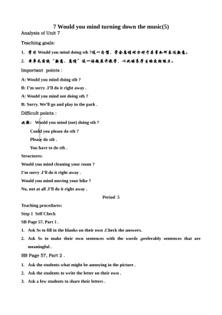 新课标人教版八年级英语下册7 Would you mind turning down the music (5)