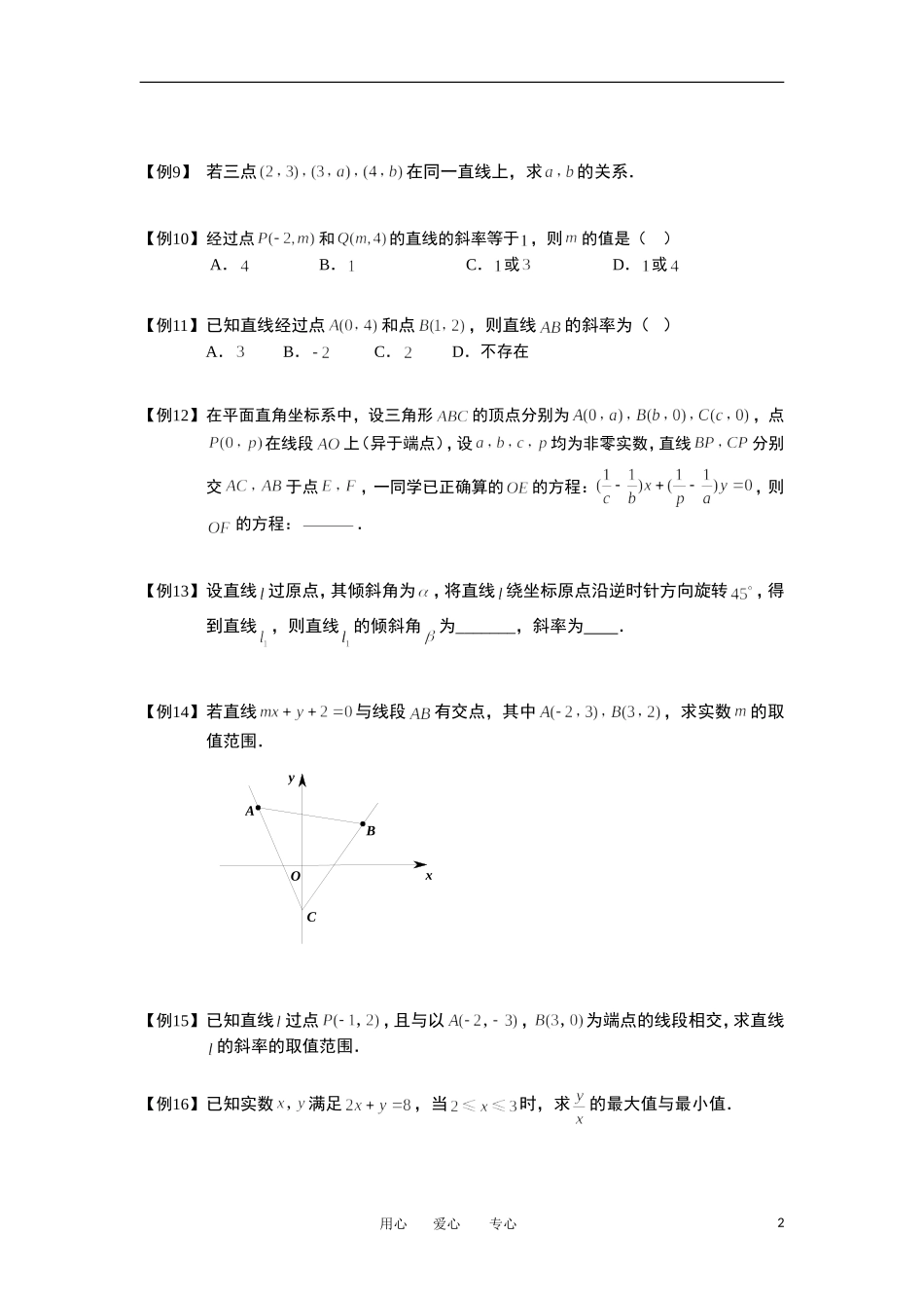 高中数学 直线 板块一 直线的倾斜角与斜率完整讲义（学生版）_第2页