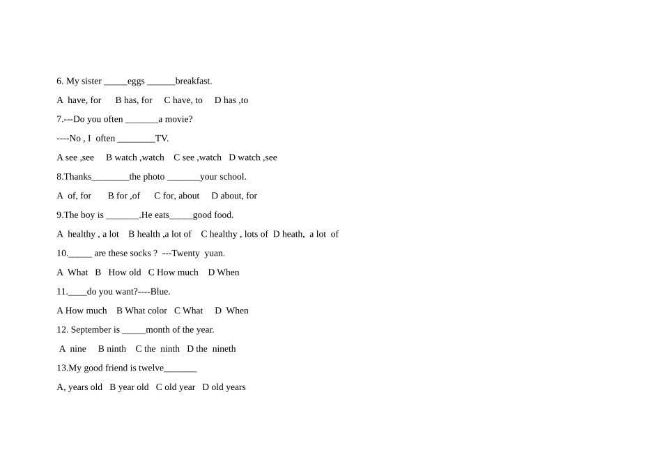 新目标七年级上期末试题1_第2页