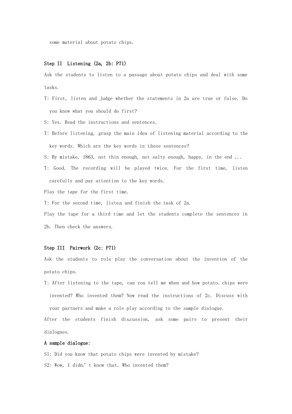 新疆石河子市第八中学九年级英语全册 Unit 9 When was it invented Integrated skills教案 人教新目标版_第2页