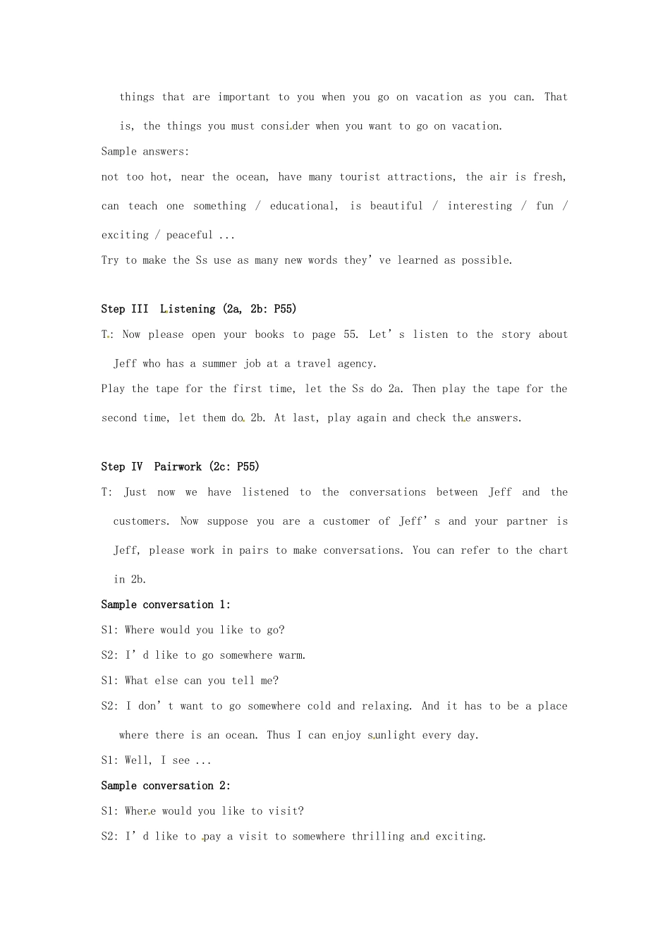 新疆石河子市第八中学九年级英语全册 Unit 7 Where would you like to visit Vocabulary教案 人教新目标版_第3页