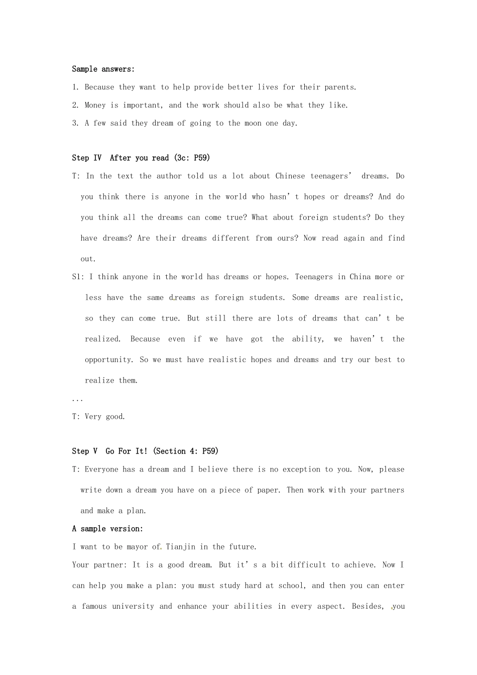 新疆石河子市第八中学九年级英语全册 Unit 7 Where would you like to visit Reading教案 人教新目标版_第3页