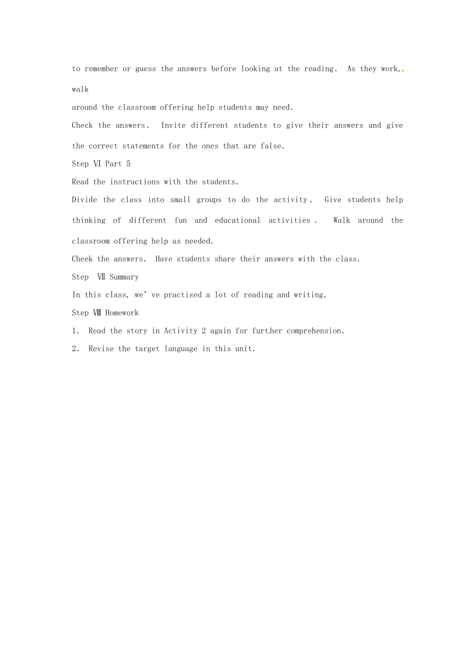 新疆石河子市第八中学九年级英语全册 Unit 12 You’ re supposed to shake hands Period 7教案 人教新目标版_第3页