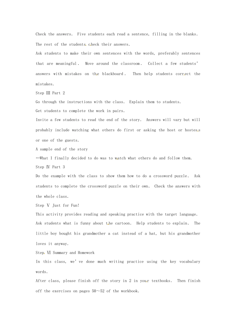 新疆石河子市第八中学九年级英语全册 Unit 12 You’ re supposed to shake hands Period 6教案 人教新目标版_第2页