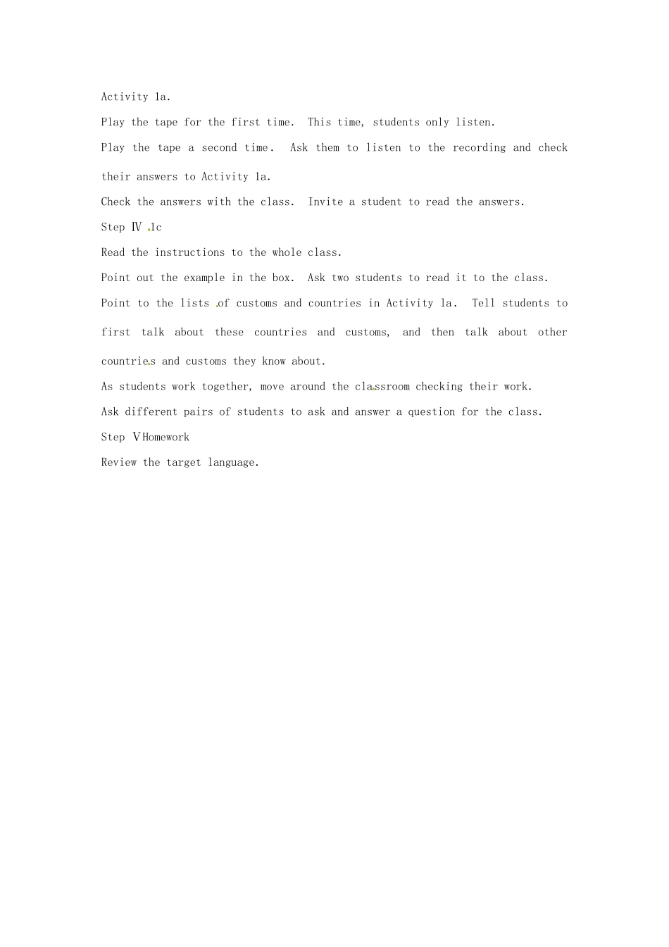 新疆石河子市第八中学九年级英语全册 Unit 12 You’ re supposed to shake hands Period 1教案 人教新目标版_第3页