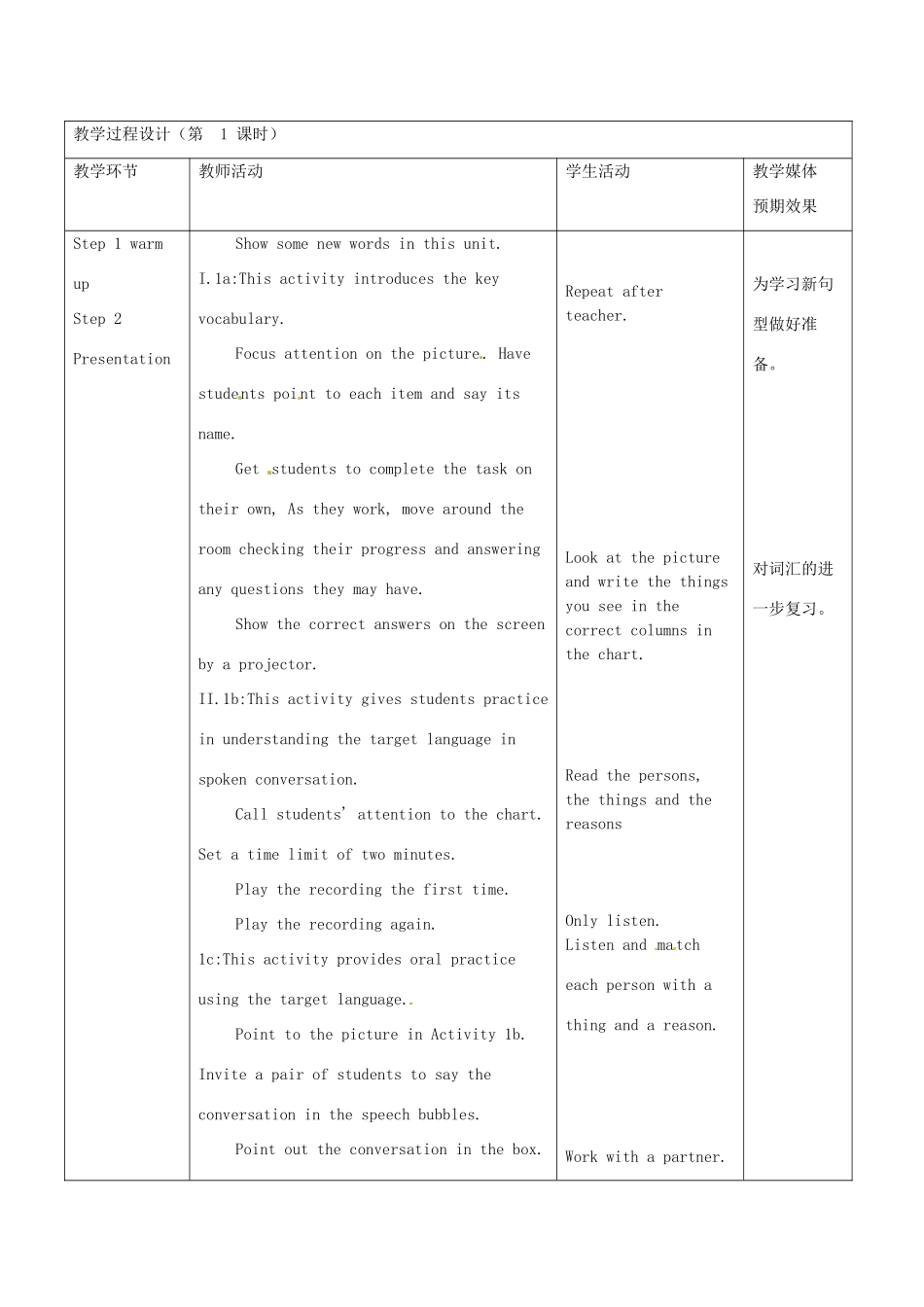 新疆生产建设兵团第五师八十六团第一中学九年级英语全册 Unit 5 It must belong to Carla第一课时教学设计 人教新目标版_第3页