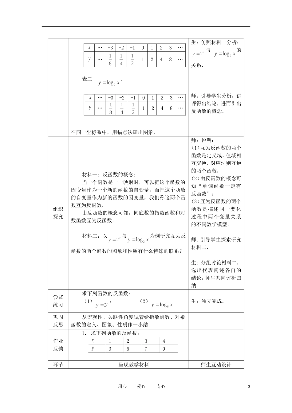 高中数学 对数函数（三）精品教案集 新人教A版_第3页