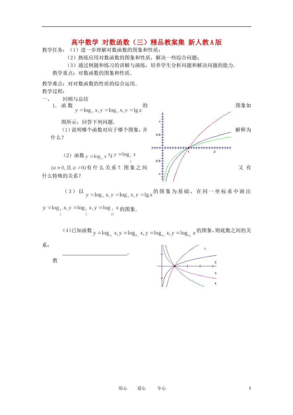 高中数学 对数函数（二）精品教案集 新人教A版_第1页