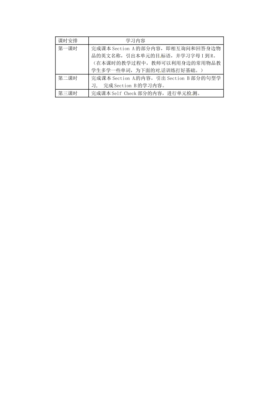 新疆生产建设兵团第五师八十六团第一中学七年级英语上册 Starter Unit 2 What’s this in English？教案 （新版）人教新目标版_第3页