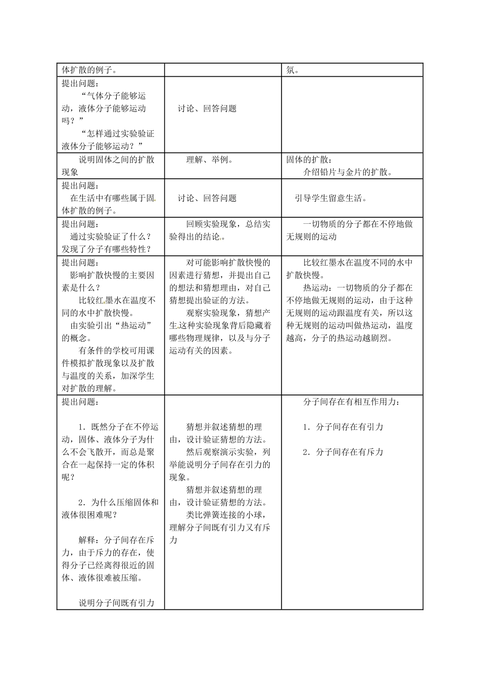 新疆兵团农九师一六一团中学九年级物理《分子热运动》教案 人教新课标版_第3页