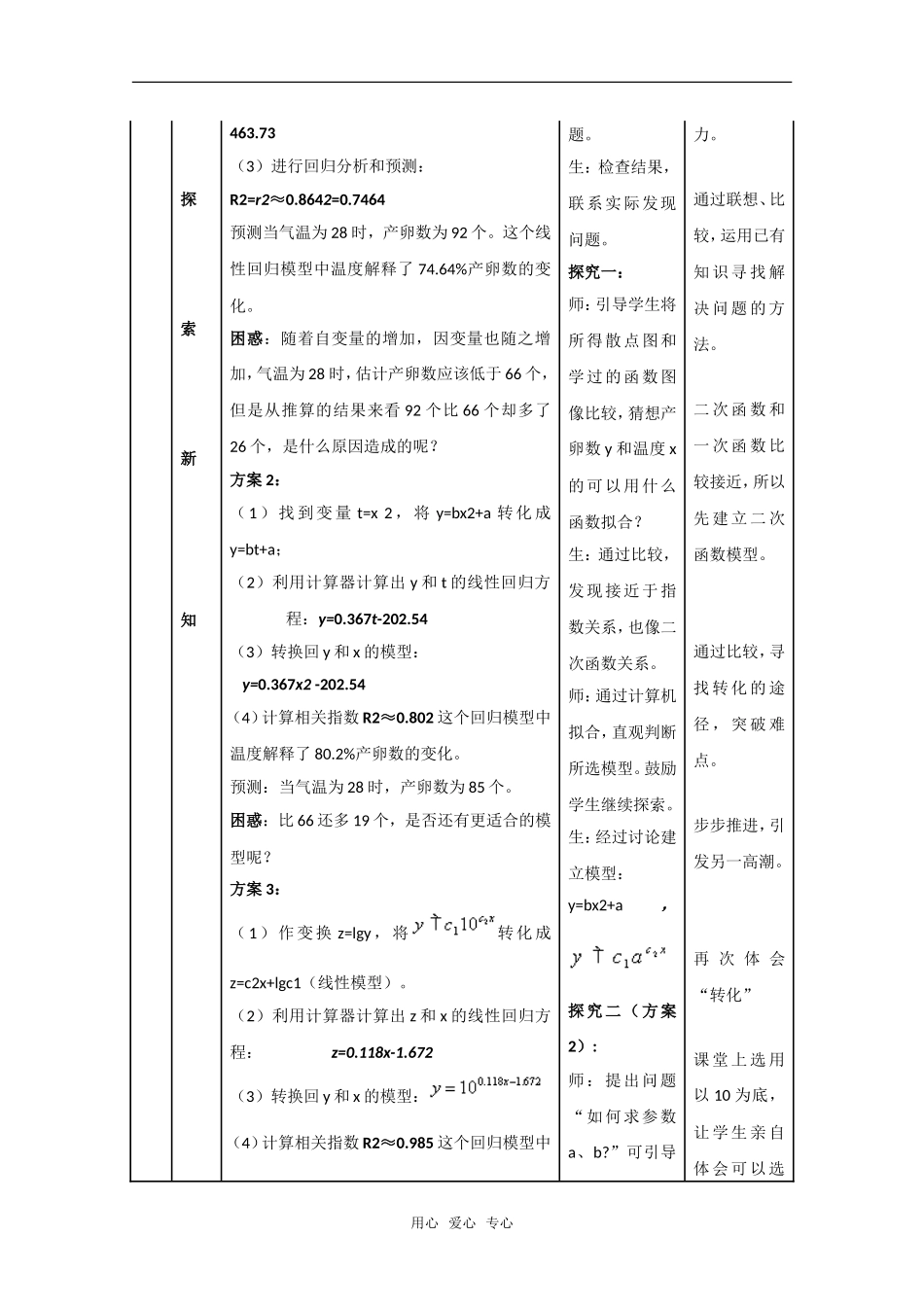 高中数学 回归分析的初步应用教案 新人教A版必修2_第3页
