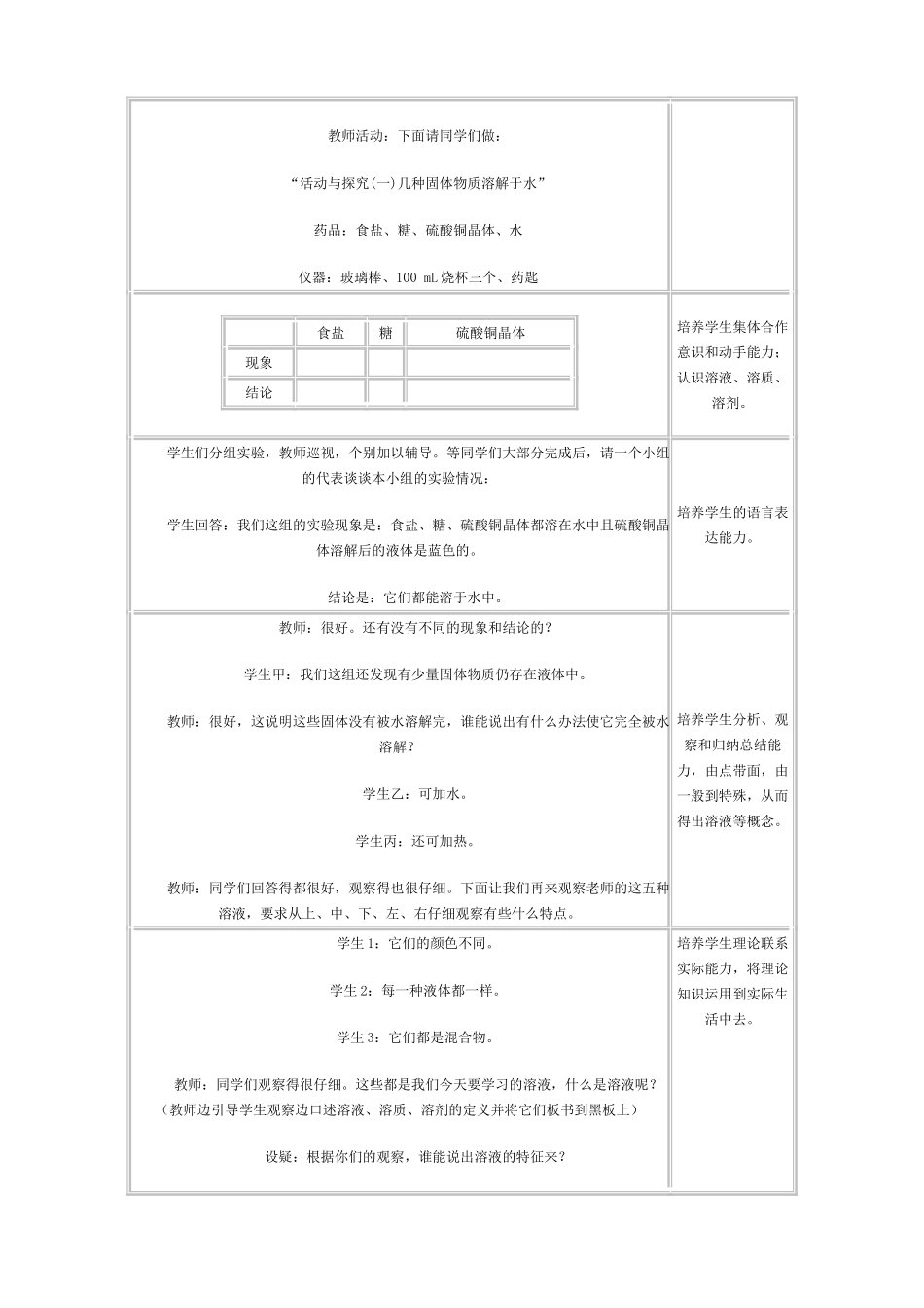 新人教版九年级物理溶液的形成教案1_第2页
