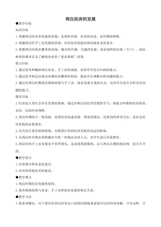 新人教版七年级历史上册两汉经济的发展