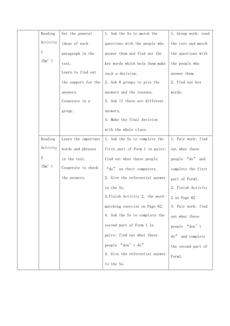 广西永福县实验中学七年级英语 Module10《Unit2 How often do you use a computer》教案 外研版_第3页