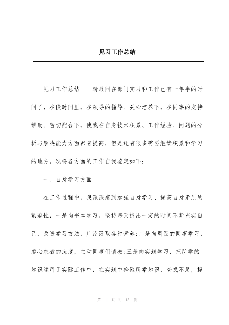 见习工作总结_第1页