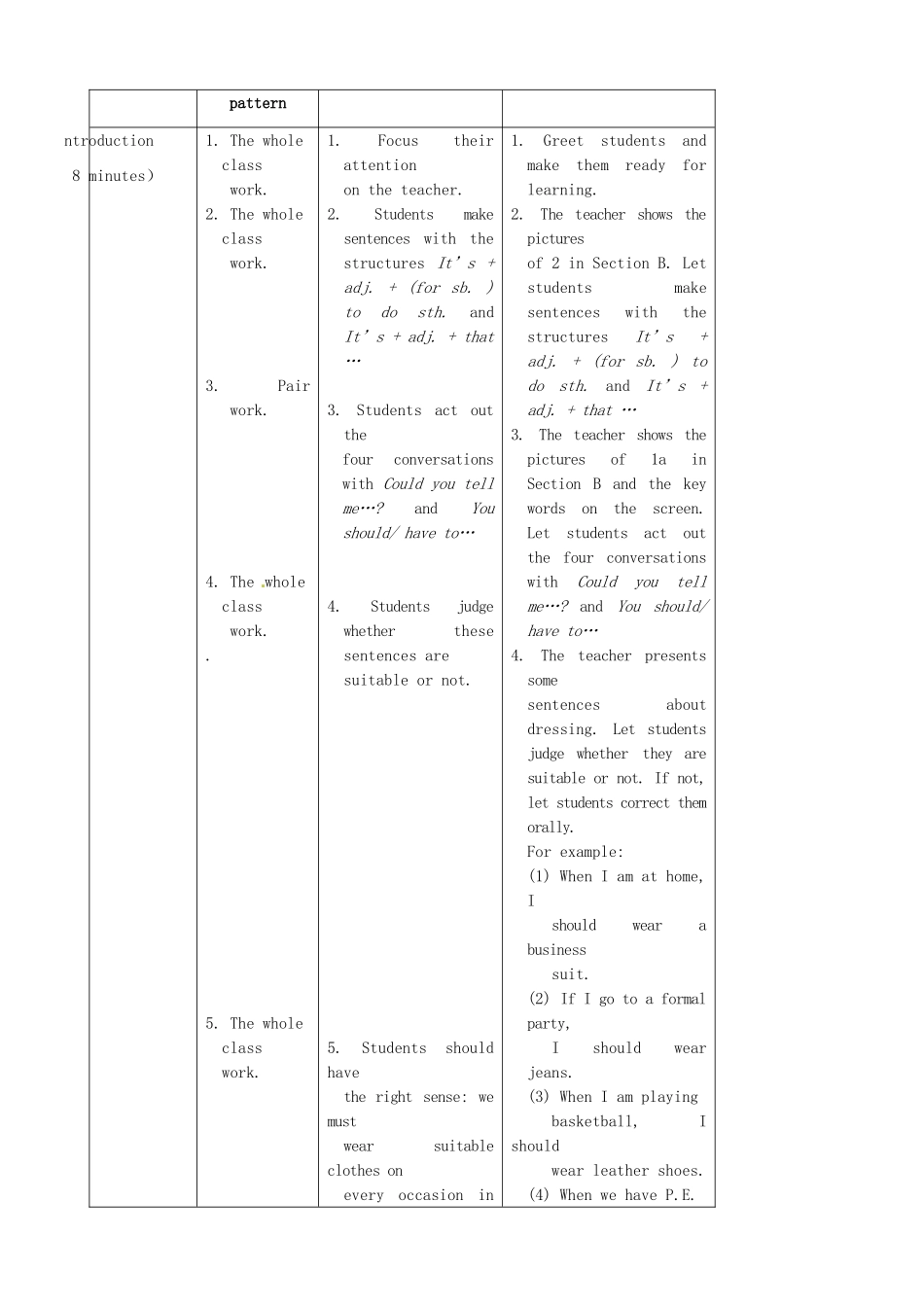 广东省肇庆市田家炳中学八年级英语下册 Unit 8 Topic 2 We can design our own uniforms Section C教案 （新版）仁爱版_第2页