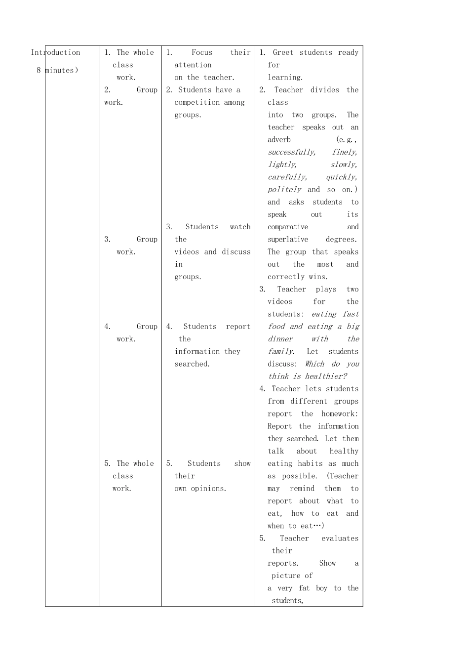 广东省肇庆市田家炳中学八年级英语下册 Unit 7 Topic 3 The food festival is now open! Section D教案 （新版）仁爱版_第3页