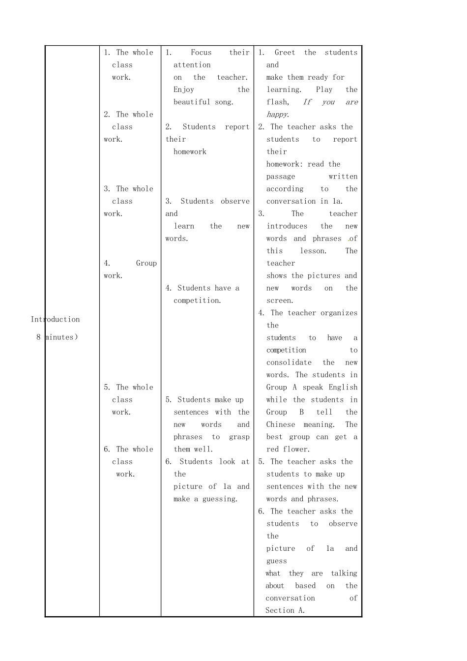 广东省肇庆市田家炳中学八年级英语下册 Unit 5 Topic 2 I’m feeling better now Section B教案 （新版）仁爱版_第3页