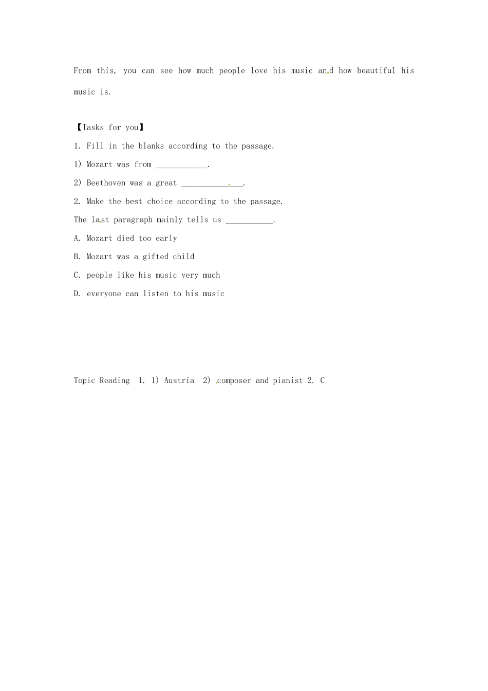 广东省珠海九中九年级英语全册《Unit 6 I like music that I can dance to-Topic Reading》教案 人教新目标版_第2页