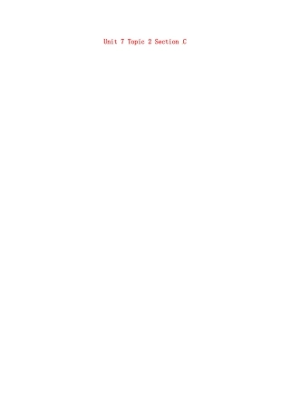 广东省清远市佛冈县龙山镇八年级英语下册 Unit 7 Food festival Topic 2 I’m not sure whether I can cook it well Section C教案 （新版）仁爱版-（新版）仁爱版初中八年级下册英语教案