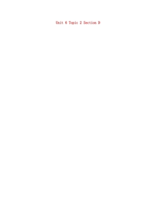 广东省清远市佛冈县龙山镇八年级英语下册 Unit 6 Enjoying Cycling Topic 2 How about exploring Tian’anmen Square Section D教案 （新版）仁爱版-（新版）仁爱版初中八年级下册英语教案