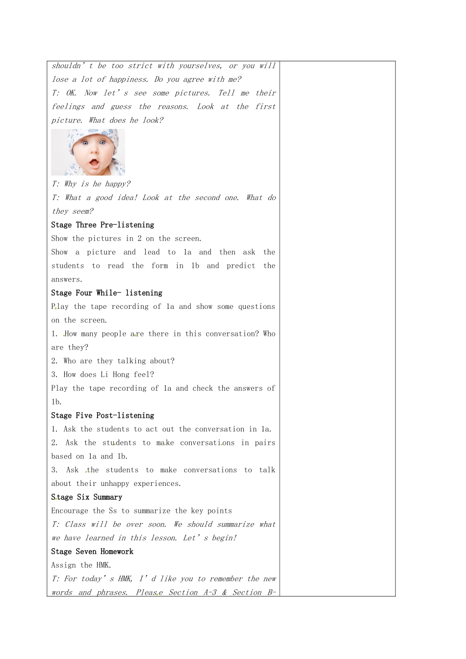 广东省清远市佛冈县龙山镇八年级英语下册 Unit 5 Feeling excited Topic 2 I’m feeling better now Section A教案 （新版）仁爱版-（新版）仁爱版初中八年级下册英语教案_第3页