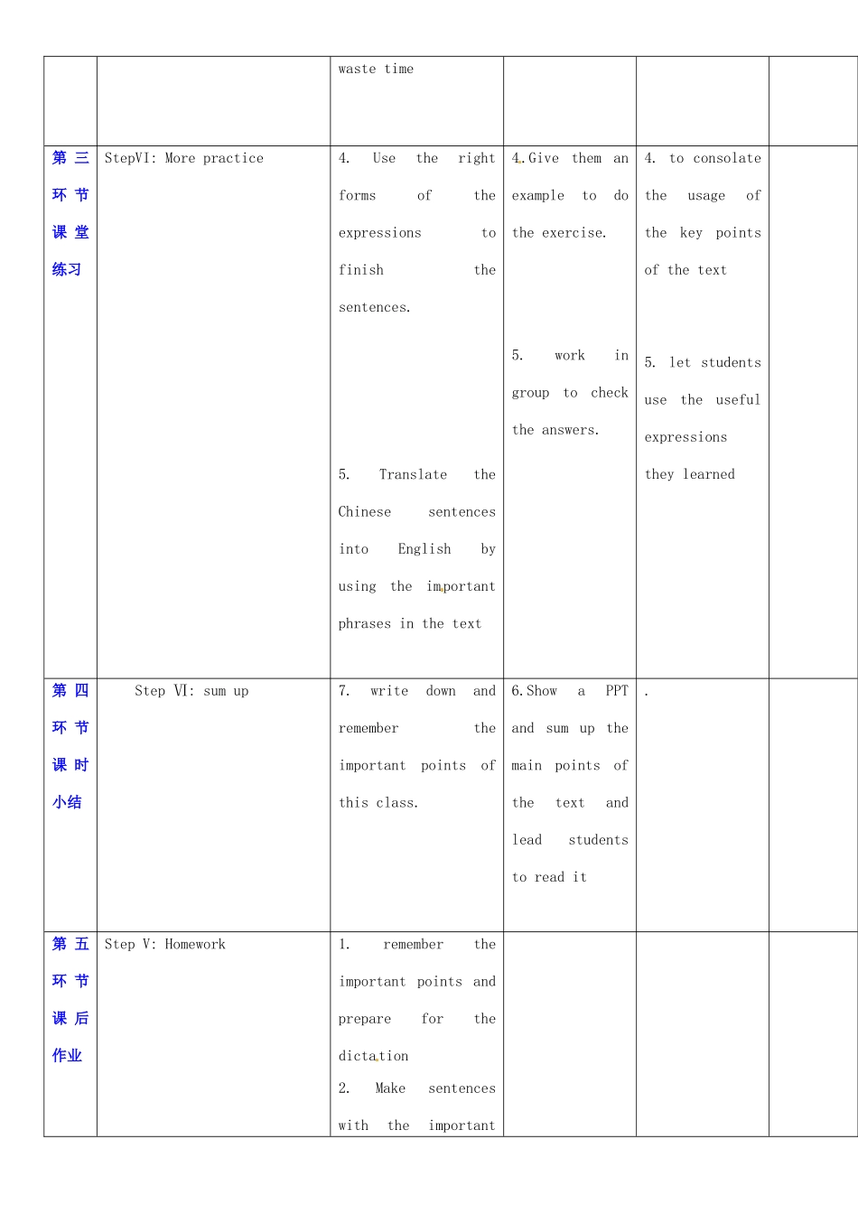 广东省深圳市宝安区上寮学校七年级英语下册《Unit 5 water》Reading Ⅱ教案 牛津版_第3页