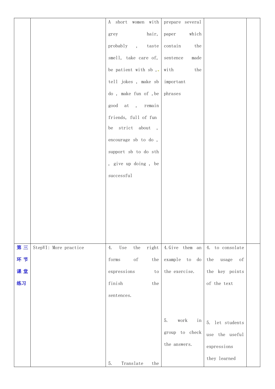 广东省深圳市宝安区上寮学校七年级英语下册《Unit 1 People around us》Reading Ⅱ教案 牛津版_第3页
