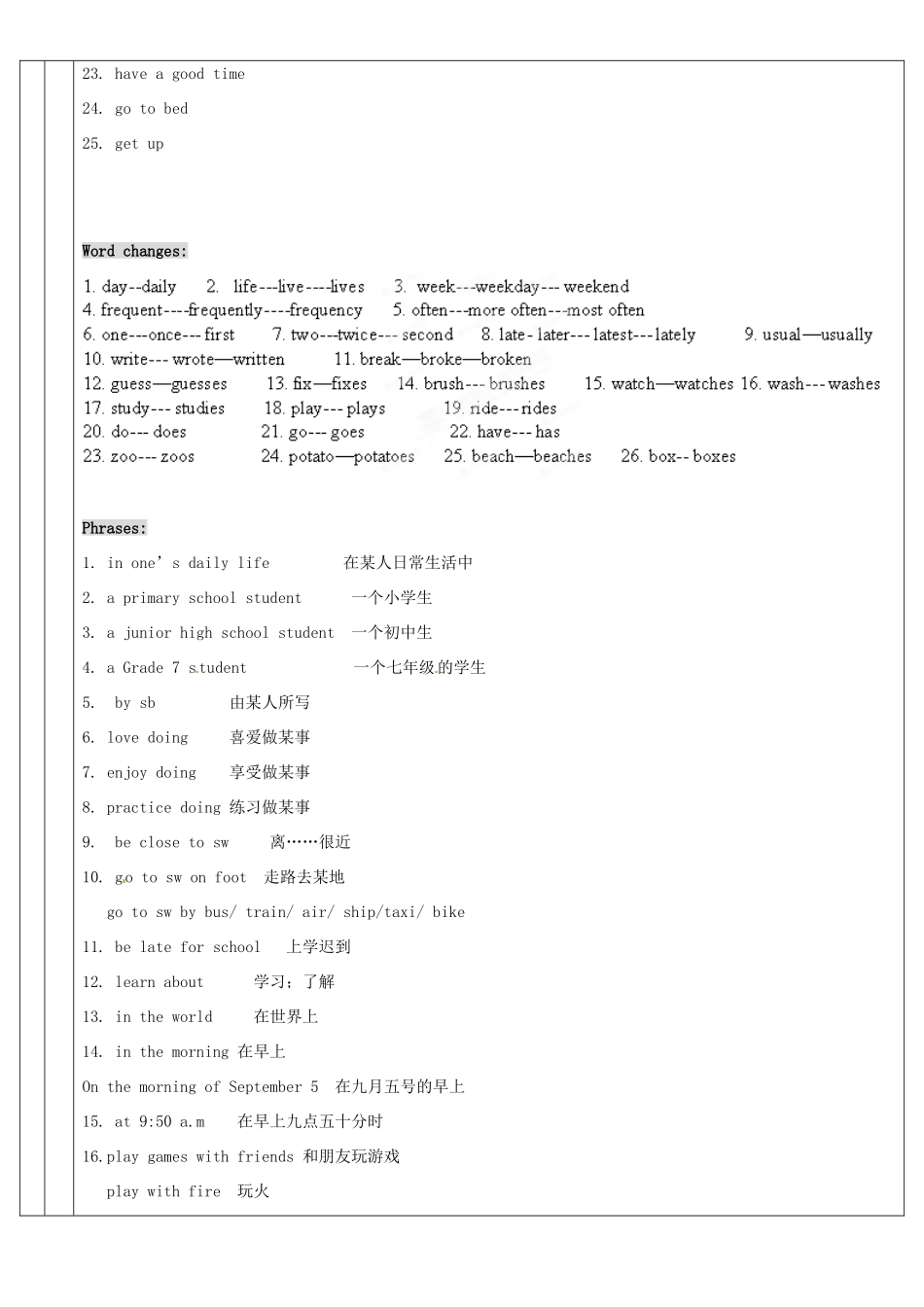 广东省深圳市三人文化发展有限公司七年级英语上册《Unit 2 Daily Life》标准教案 牛津版_第2页