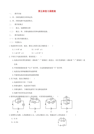 广东省汕头市龙湖实验中学八年级物理上册 第五章复习课教案 新人教版